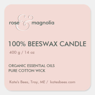 Minimalist Beeswax Candle Sticker Rose Pink