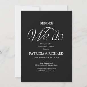 Minimalist Before We Do Rehearsal Dinner Invitation