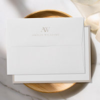 Minimalist Beige Border Monogram