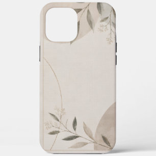 Minimalist Beige Botanical Leaves Phone Case   Ele