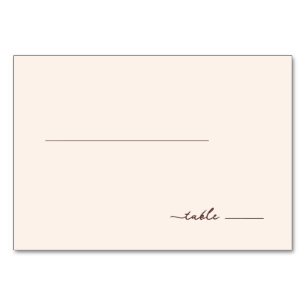 Minimalist Beige Calligraphy Line Table Number