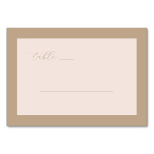 Minimalist Beige Calligraphy Table Number