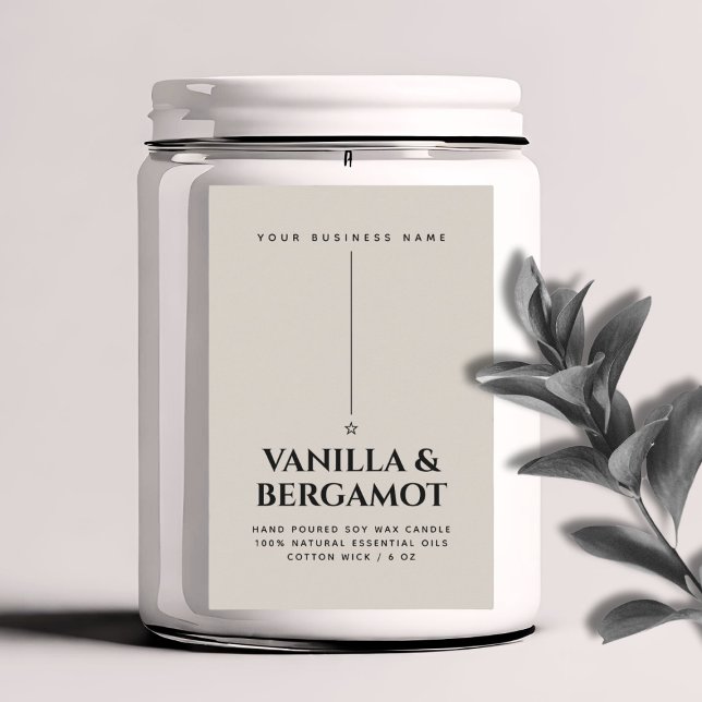Minimalist beige candle product label (Creator Uploaded)
