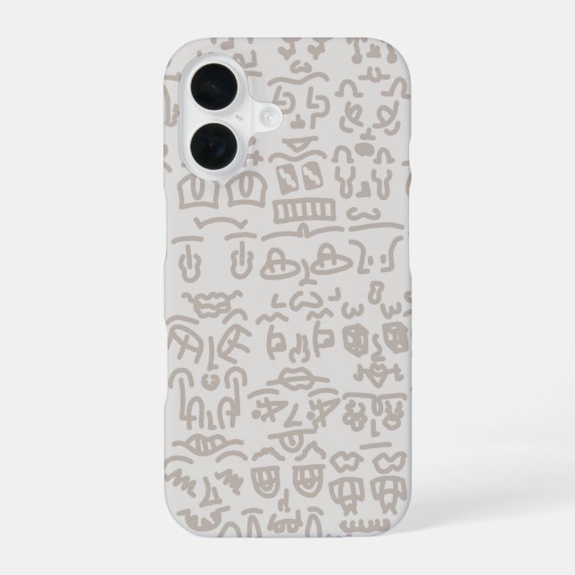 Minimalist Beige Doodle Pattern Case – Abstract (Back)