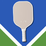 Minimalist Beige Elegant Monogram Pickleball Paddle<br><div class="desc">Create your own custom pickleball paddle featuring minimalist design and elegant personalised monogram initials</div>