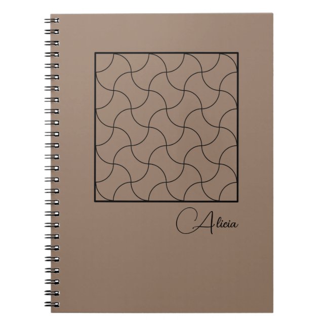 Minimalist Beige Geometric Journal Notebook (Front)