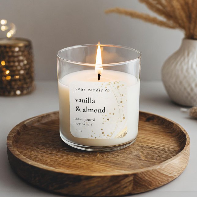 Minimalist Beige Gold Candle Label (Creator Uploaded)