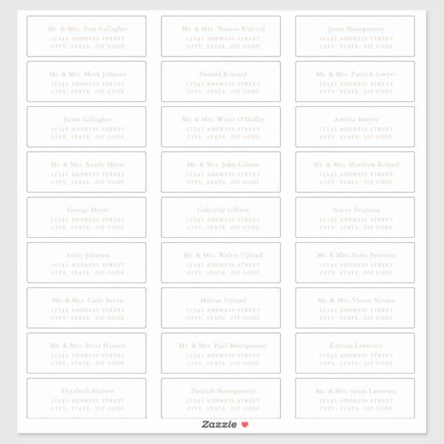 Minimalist Beige Guest Address Labels (Sheet)