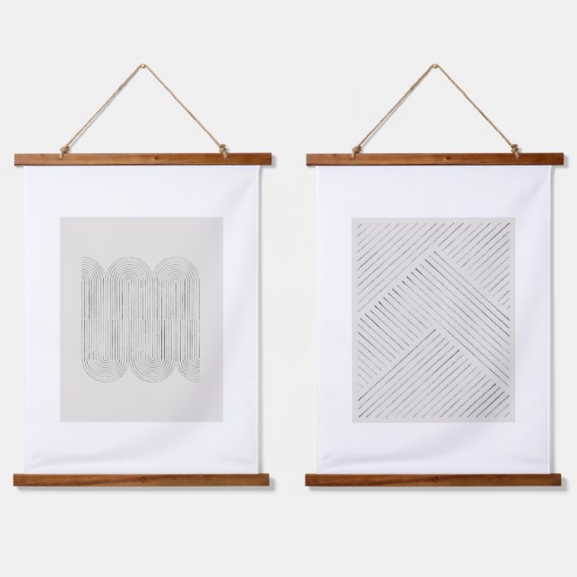 Minimalist beige hanging tapestry (Double)