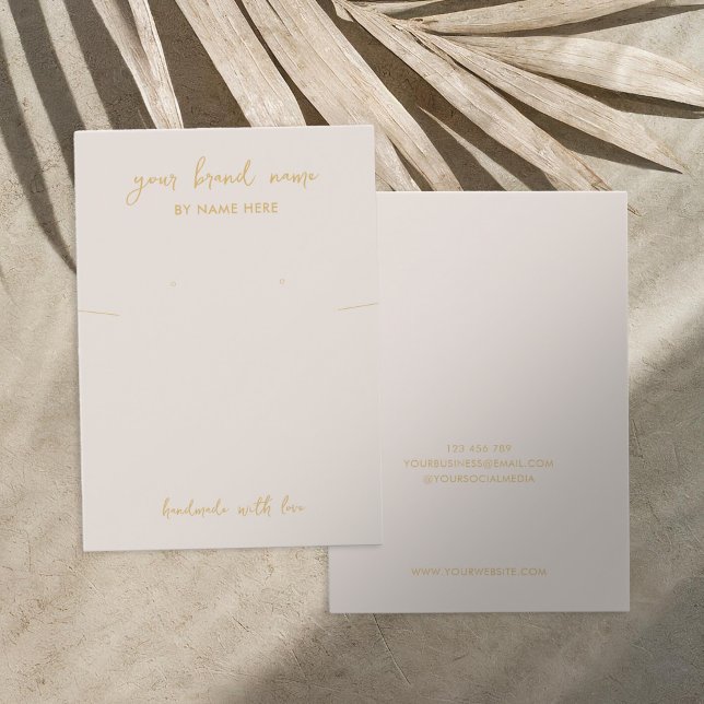 Minimalist Beige Jewellery Earring Display Card (Creator Uploaded)