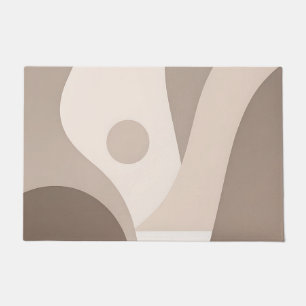 Minimalist Beige Organic Abstract Shapes Doormat
