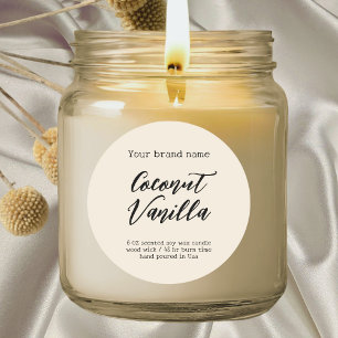 Minimalist beige packaging candle label