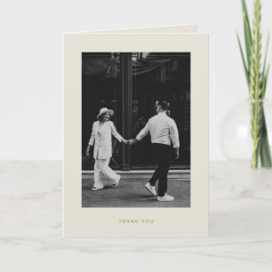 Minimalist Beige Photo Wedding Thank You Card