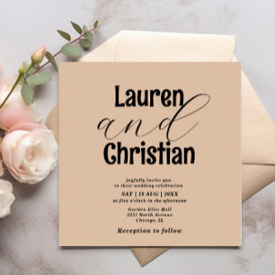 Minimalist Beige Scripture Wedding  Invitation