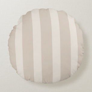 Minimalist Beige Stripe Round Pillow