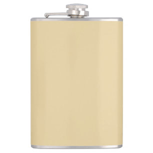 Minimalist beige tan camel solid plain chic favour hip flask