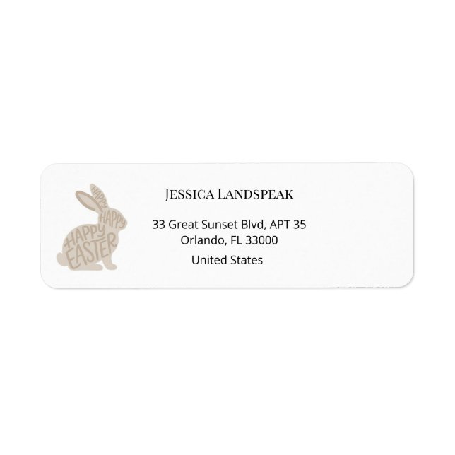 Minimalist Beige Typography Rabbit Easter (Front)