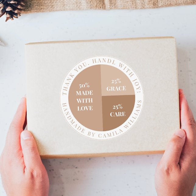 Minimalist Beige & White Thank You Sticker (Creator Uploaded)