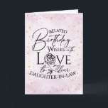 Minimalist Belated Birthday Cards Daughter In Law<br><div class="desc">This minimalist watercolor typography belated birthday greeting card is specially designed for a daughter in law, offering a modern and thoughtful way to send late birthday wishes. The front features a soft watercolor effect background paired with clean, elegant typographic styling, creating a calm and contemporary look. Inside, this photo birthday...</div>