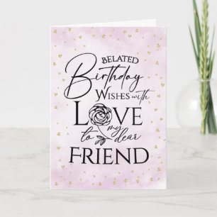 Minimalist Belated Birthday Cards For Friend