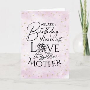 Minimalist Belated Birthday Cards For Mother Mom