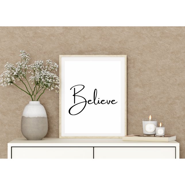 Minimalist "Believe" Inspirational Typography  Poster (Creator Uploaded)