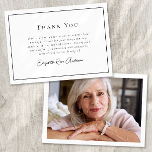 Minimalist Bereavement Funeral Thank You Card