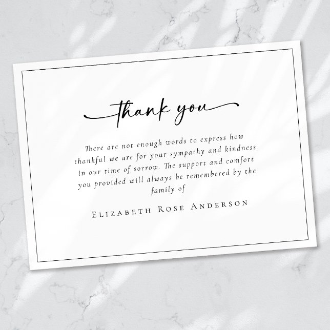 Minimalist Bereavement Funeral Thank You Card (Creator Uploaded)