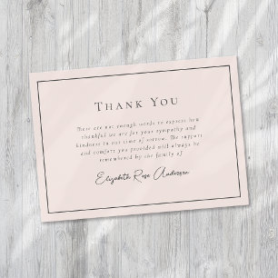 Minimalist Bereavement Funeral Thank You Card