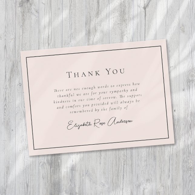 Minimalist Bereavement Funeral Thank You Card (Creator Uploaded)
