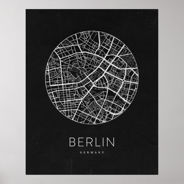 Minimalist Berlin City Map Poster (Front)