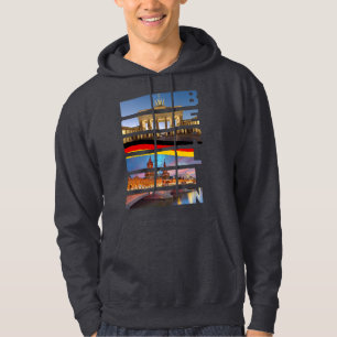 Minimalist Berlin Germany City Skyline Hoodie