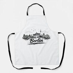 Minimalist Berlin Germany Cityscape Art Apron