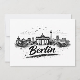 Minimalist Berlin Germany Cityscape Art Card