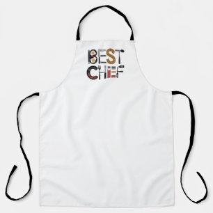 Minimalist “BEST CHEF” Kitchen Tools Typography De Apron