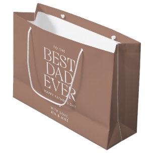 Minimalist Best Dad Ever Modern Father's Day Large Gift Bag