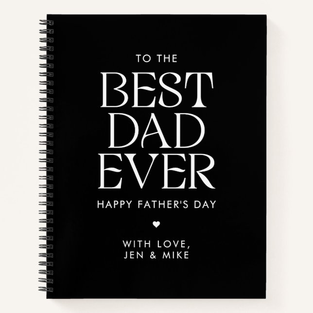 Minimalist Best Dad Ever Modern Father's Day Notebook (Front)