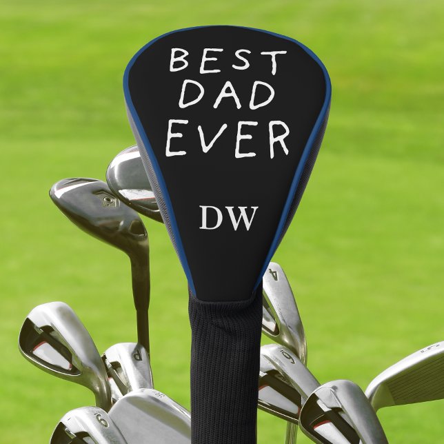 Minimalist Best Dad Ever Monogram Golf Head Cover (Creator Uploaded)