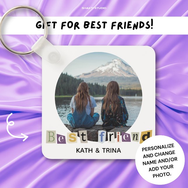 Minimalist Best Friend Gift BFF Photo Key Ring (Creator Uploaded)