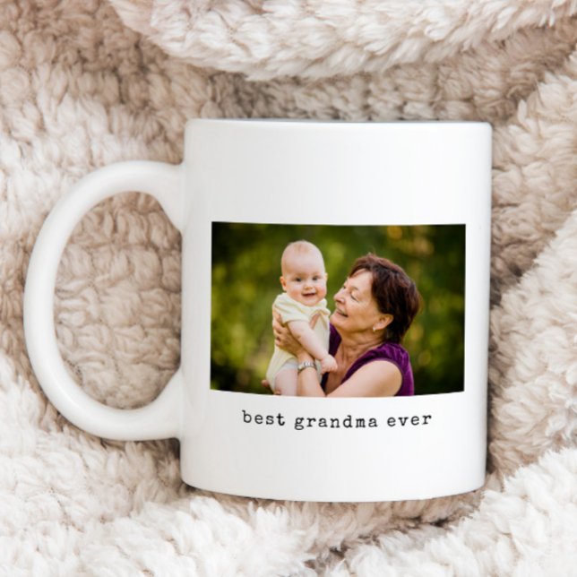 Minimalist Best Grandma Ever Photo Coffee Mug (Creator Uploaded)