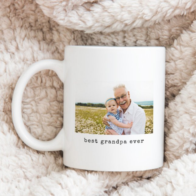 Minimalist Best Grandpa Ever Photo Coffee Mug (Creator Uploaded)