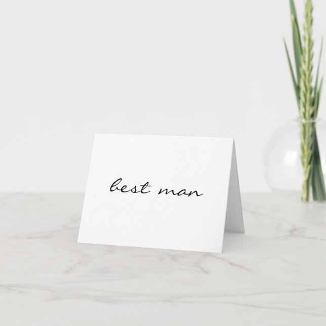 Minimalist Best Man Thank You Card (Front)