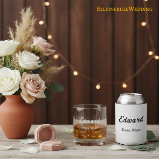 Minimalist Best Man Wedding Practical Gift Can Cooler