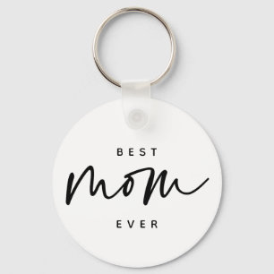 Minimalist Best Mum Ever elegant Script Typography Key Ring