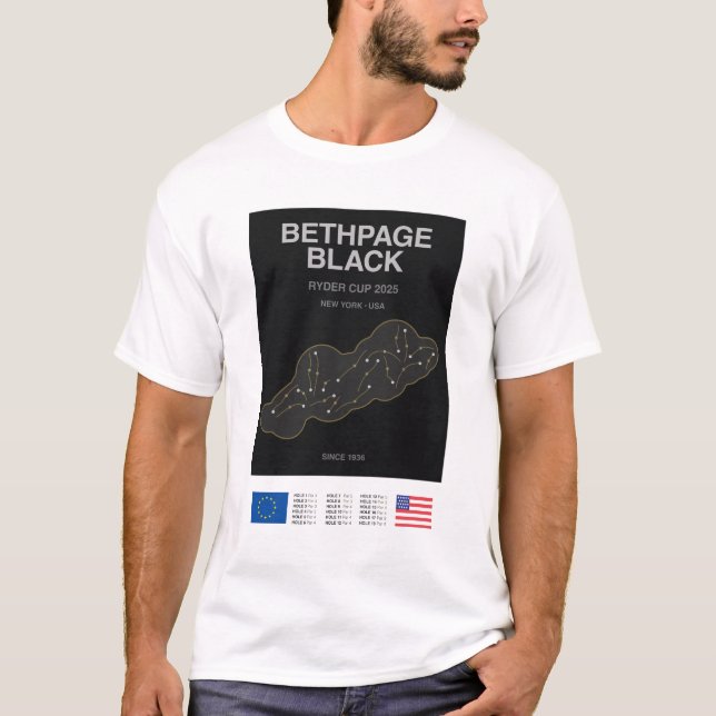 Minimalist Bethpage Black Ryder Cup Line Print Tee (Front)