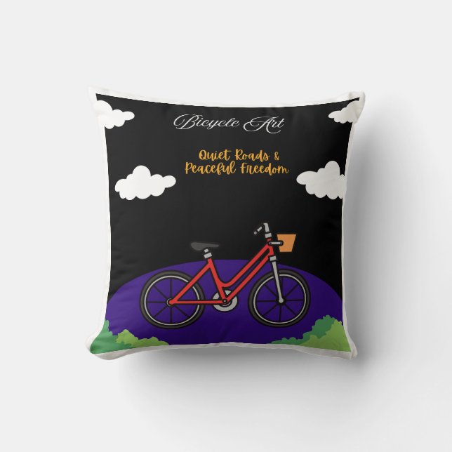 Minimalist Bicycle Art Design Cushion (Front)