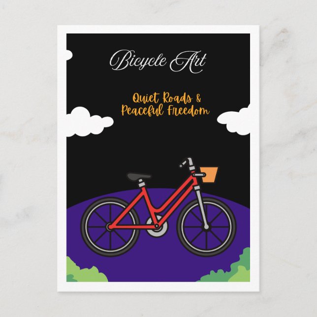 Minimalist Bicycle Art Design Postcard (Front)