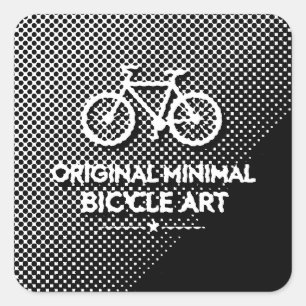 Minimalist Bicycle Art Square Sticker