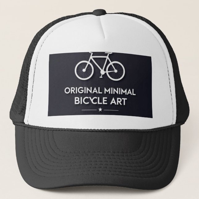 Minimalist Bicycle Art Trucker Hat (Front)