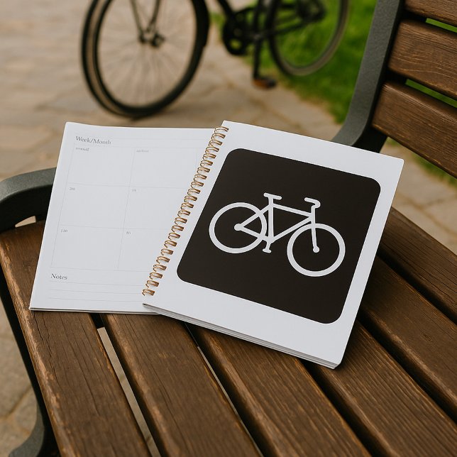 Minimalist Bicycle Black and White Bike Symbol Planner (Creator Uploaded)